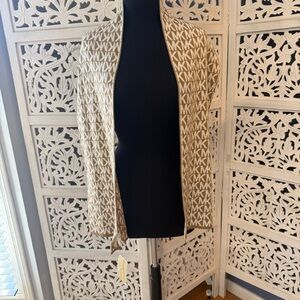 NWT Michael Kors Beige & White MK Monogram Scarf